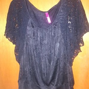 Butterfly Sleeved Black Shirt